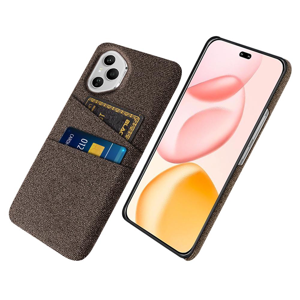 Für Honor 400 Pro 5G (Global) Hülle Stoff+Hartes PC Handyhülle mit Dualen Kartenfächern