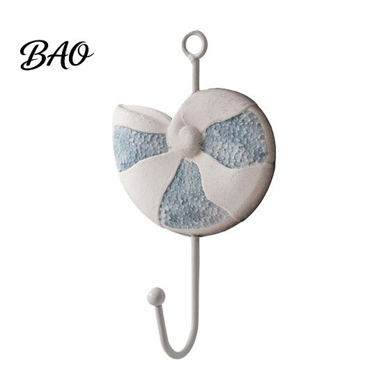Sturdy Coat Hooks Wooden Wall Hook, Mediterranean Style Decorative Hanger Durable for Home Decor Keys Umbrellas Scarves Small Object Hook