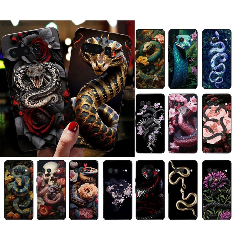 

Чехол для телефона Snake Flower Art для Google Pixel 8 7 Pro 7A 7 6A 6 Pro Pixel 8A 4A 3A 4 XL Pixel 5 6 4 3 3A XL