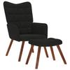 VidaXL Chaise de relaxation avec tabouret Noir Velours, chaise, chaise de salon, fauteuil relax, chaise longue, siège de 4016827