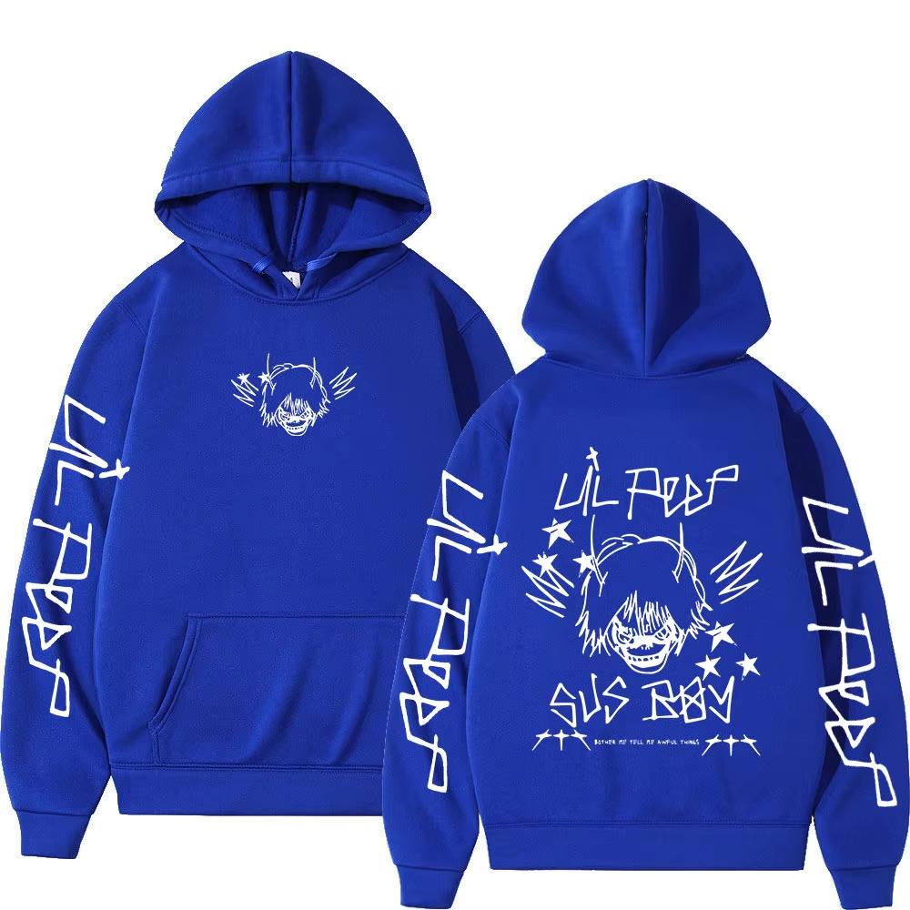Rapper Lil Peep SUS BOY Hoodies Men Women Clothing Vintage Hip Hop Oversized Sweatshirt Casual Soft Cotton Sweatshirt Loose Cozy and Versatile