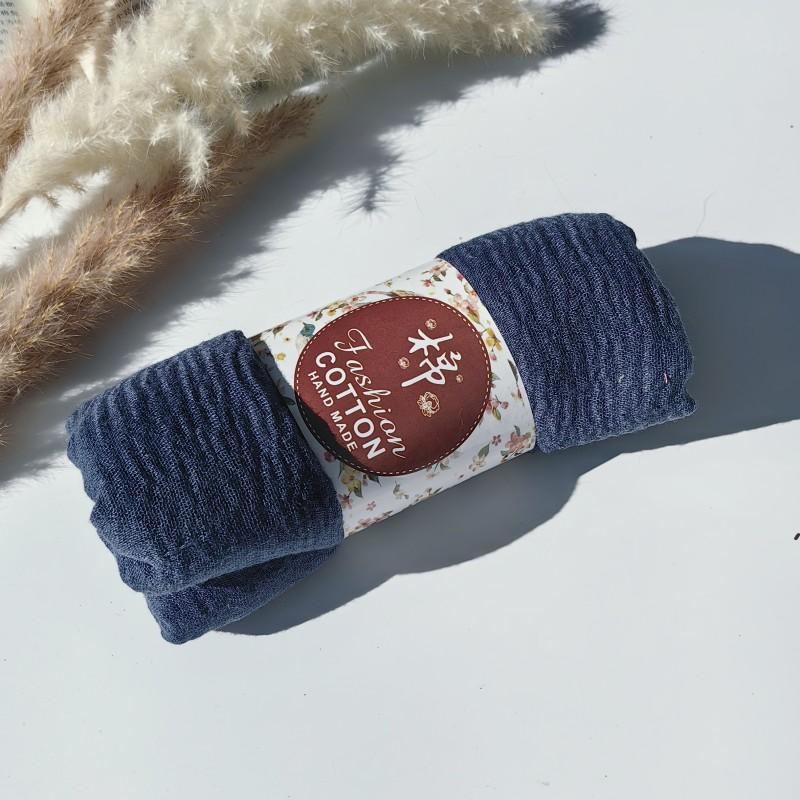 62-122 Colors Crinkle Cotton Underscarf Pleated Pompom Plain Hijab With Tassels Islamic Turban Warp