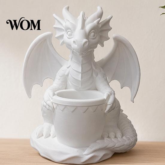 Drainage Flowerpot with Built-in Holes, 3D Printed Dragon Shape Pen Outdoor Flower Pot Holder, for Small Green Plants Tale Plant