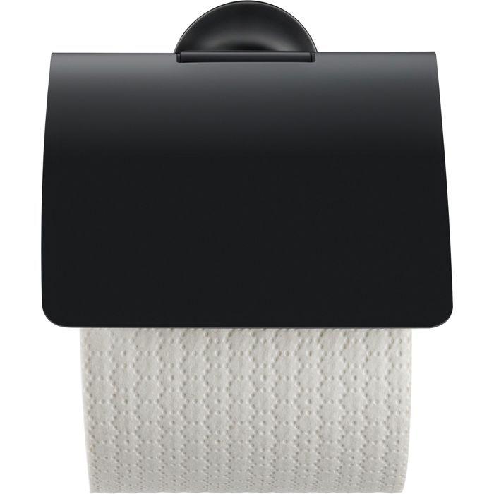 Duravit Starck T Dévidoir de papier wc avec couvercle Noir Mat 125x83x131 mm - 0099404600