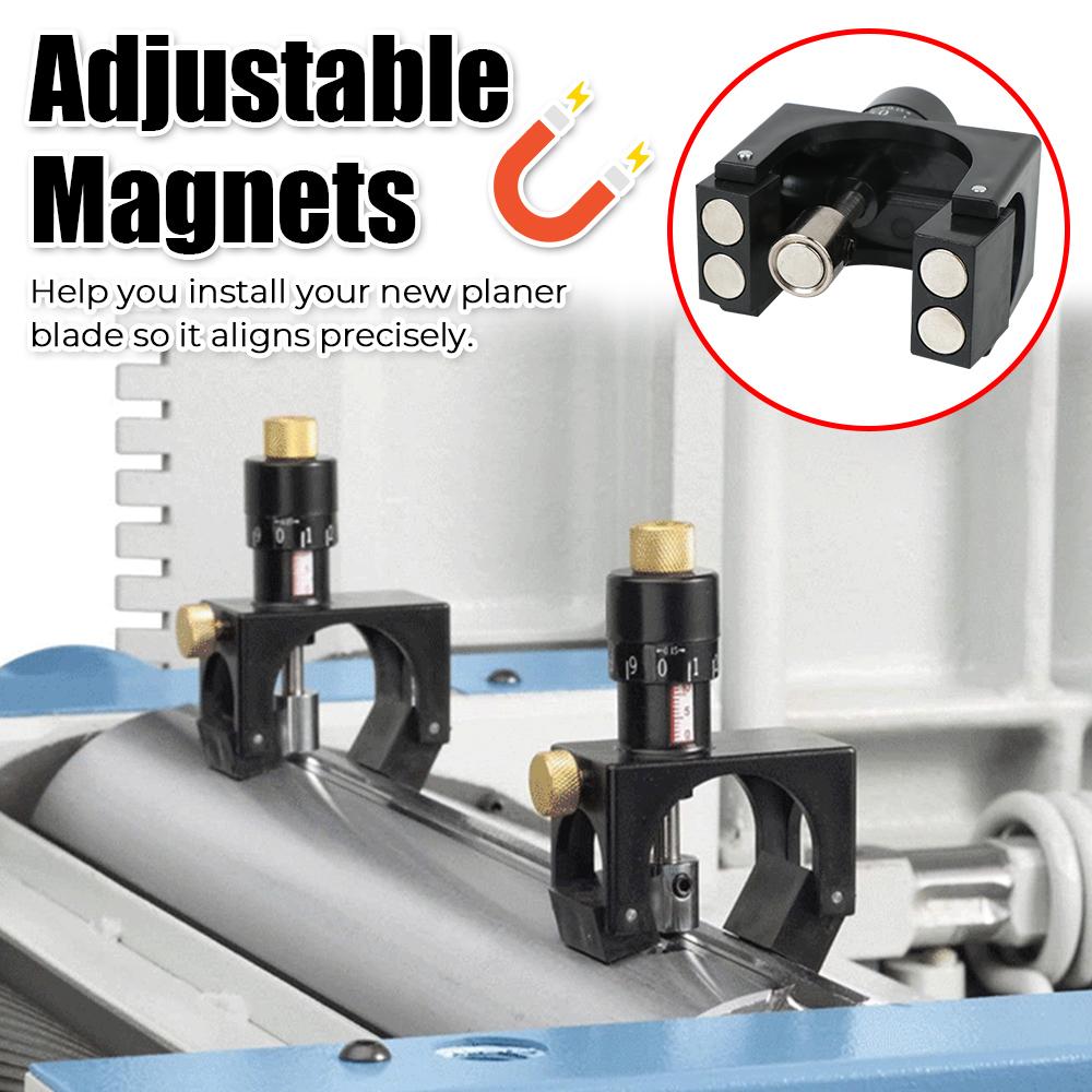 2Pcs Magnetic Planer Blade Setting Jig Planer Knife Tool Calibrator Setting For Woodworking Adjustable