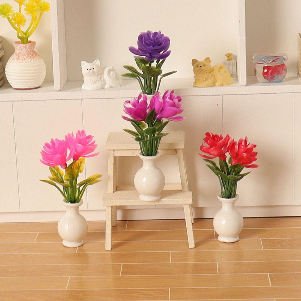 1:12 Dollhouse Miniature 4 Colors Outdoor Vase Accessories  Miniature Dollhouse Decorations