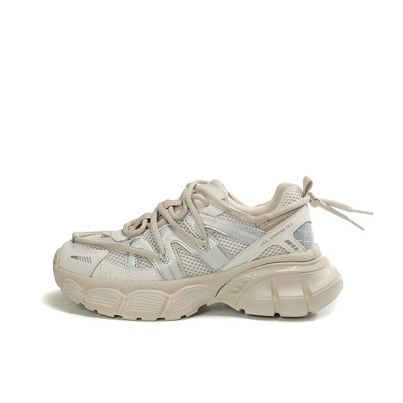 

Повседневная женская фитнес-универсальная сетчатая дышащая обувь с толстой подошвой, модная сетчатая дышащая обувь для увеличения роста, теннисная обувь 35