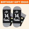HAPPYPOP 14th Boy Birthday Gift Ideas - Socks for 14 Year Old Teen Boys Girls with Card