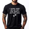 Gifti Work Hard So My Cat Can Have Funny Fur Dad Mom Camisetas Long Sleeve TShirt Mens Tshirts Casual