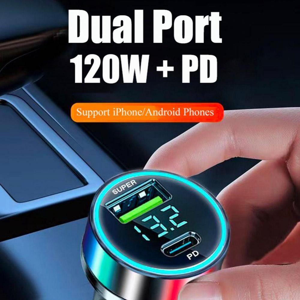 PD 20W Type C Adapter in Car 120W Car Phone Charger   For Mobile Phone Car Charger