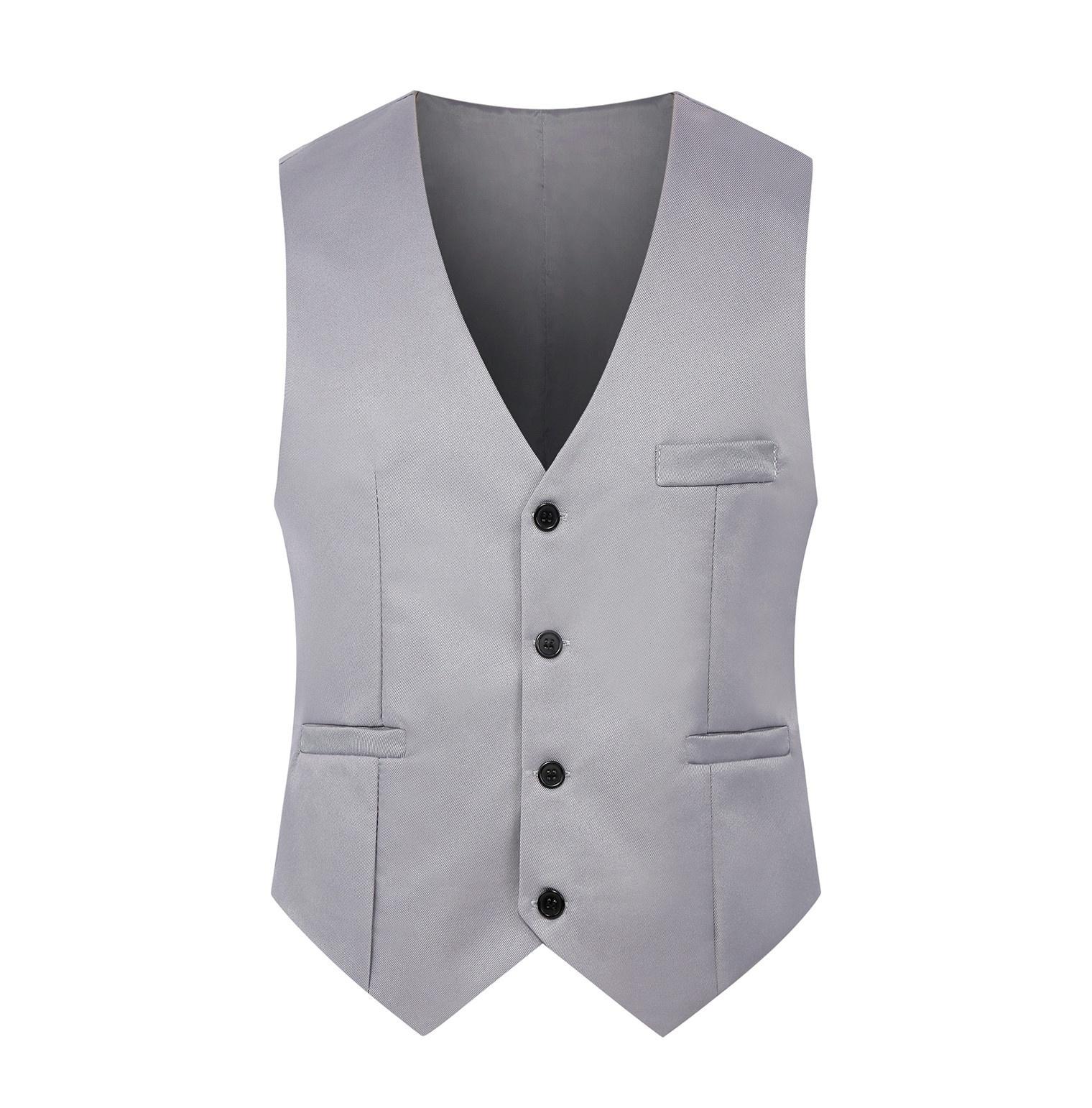 Мужской классический деловой костюм, деловой костюм, приталенный деловой костюм, жилет, свадебное платье, жилет L серый