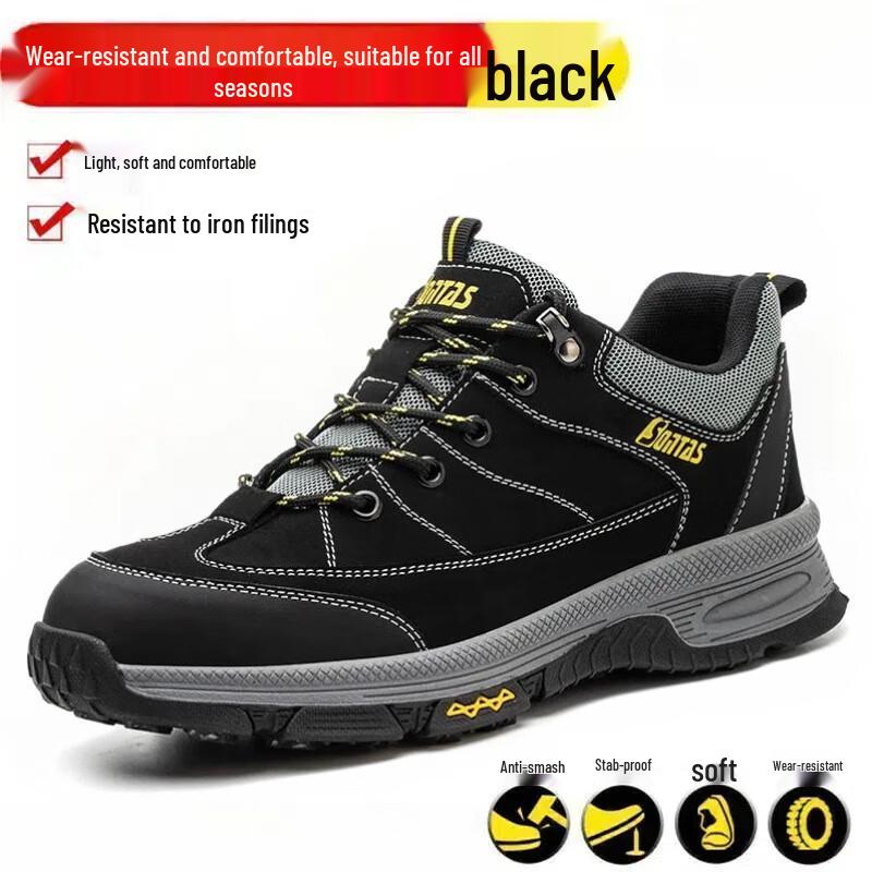 Men s Breathable Anti-Smash Puncture-Proof Safety Shoes 40