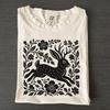 Linocut Jackalope Shirt, Dark Cottagecore Rabbit Folklore Tee, Folk Art Animal Graphic