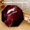 F1 Automatic 8‑ribs Umbrella, Custom Name Text Personalized Folding Umbrella Rain Sun Gift
