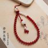 Catena per telefono in agata rossa, design a serpente rosso per donna, nuovo stile cinese, catena da mano in cristallo rosso di alta gamma