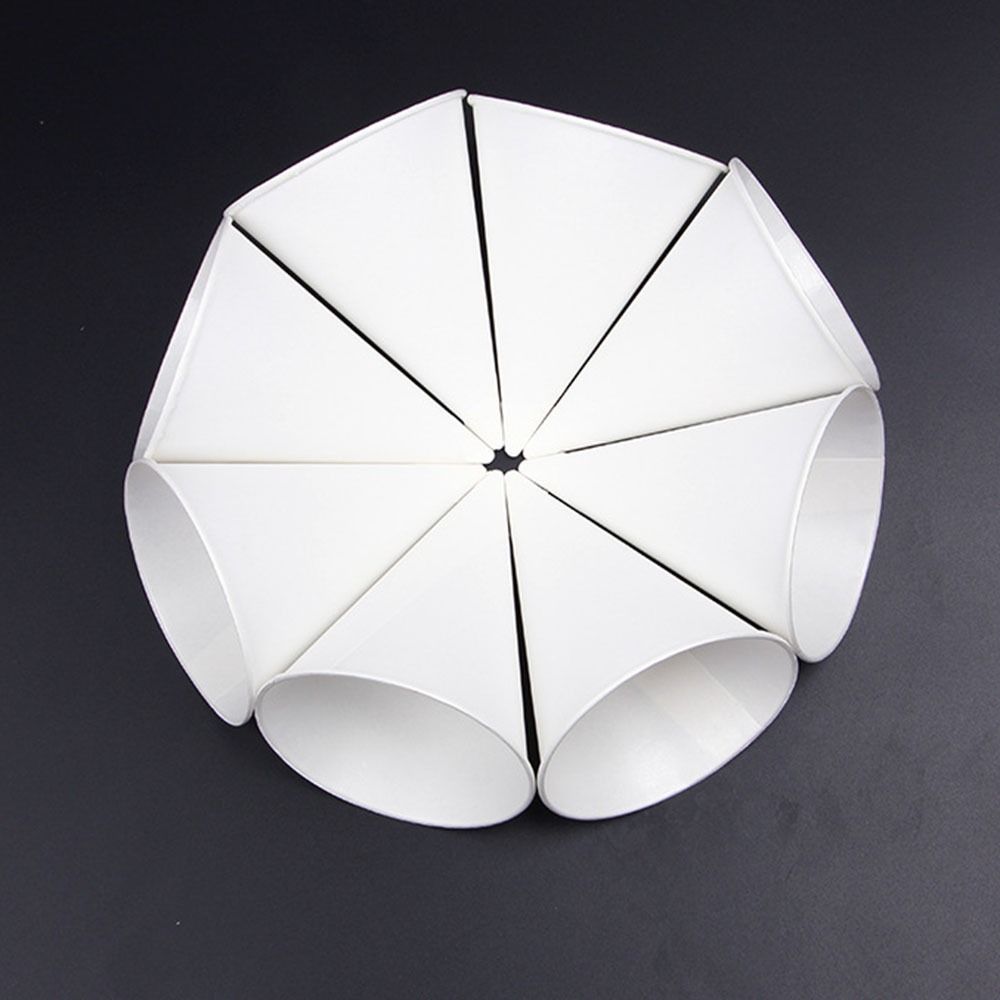 200Pcs 3.7Oz/4.5Oz White Paper Cone Cups Leakproof 200 Count Snow Cone Cups Heat-resistant Thicken Disposable Paper Cups Parties