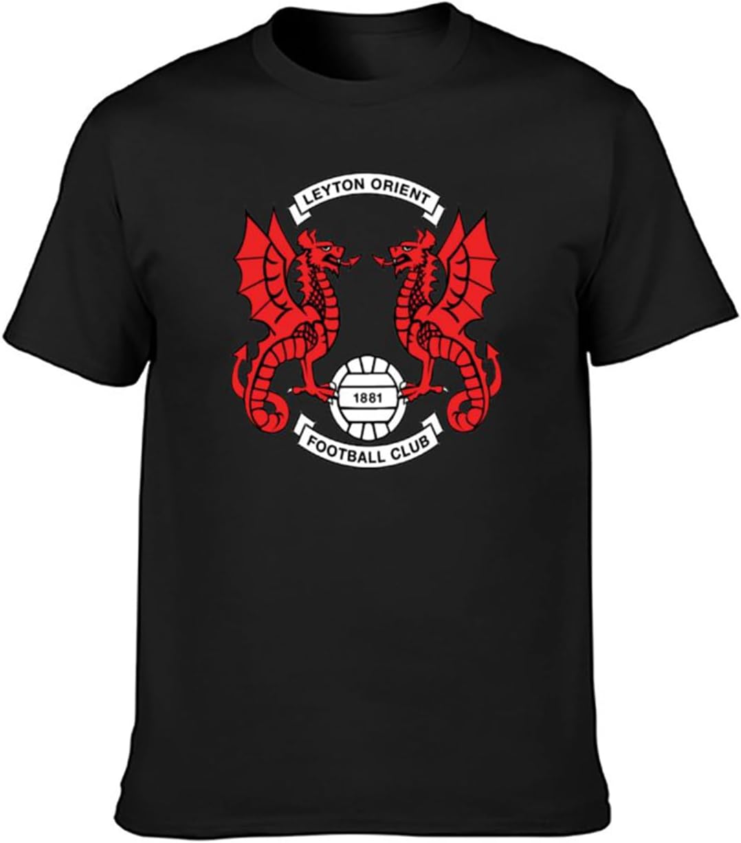 Men s Round Neck T-Shirt Leyton Orient Football Club Hand wash Recommended Black S чёрный