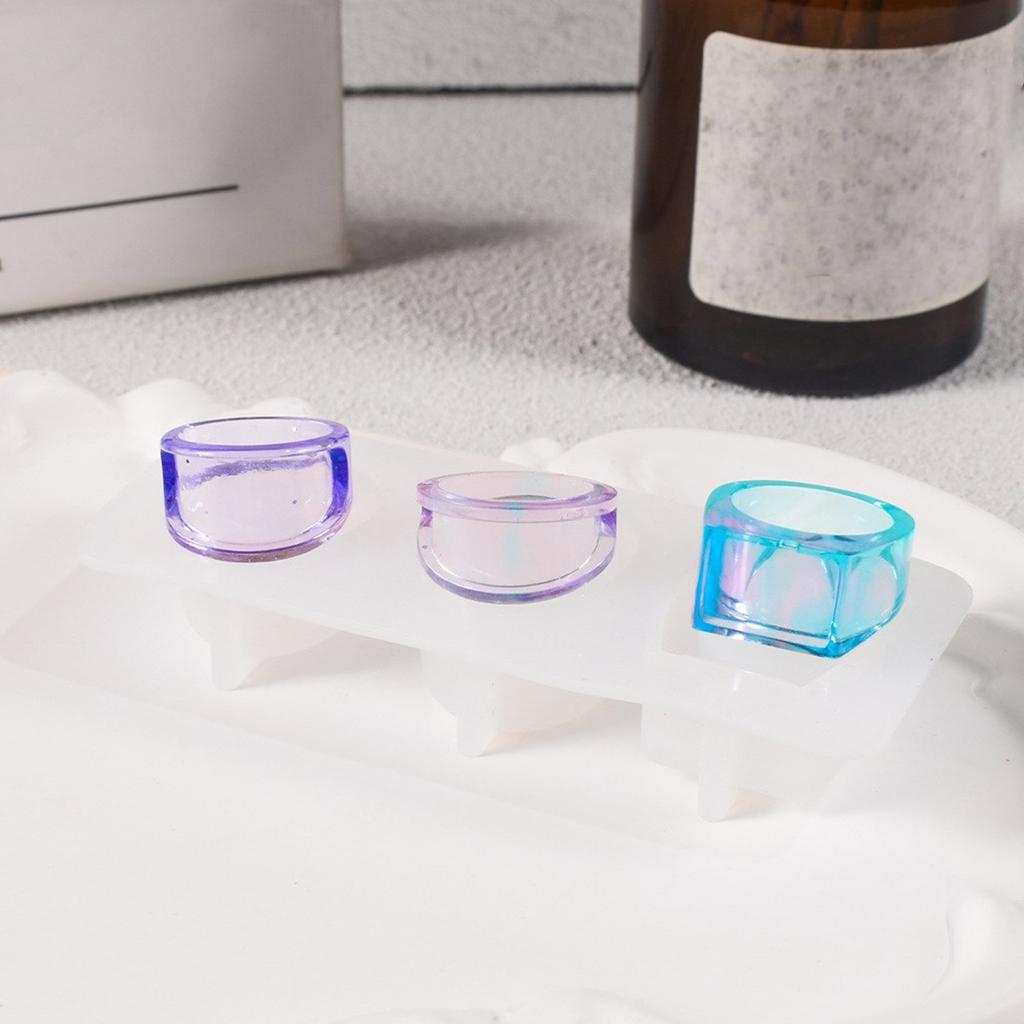 Elegante Harzring-Herstellung Silikonform Dreifachring-Silikonformen für Harzguss Handgefertigte Ringe Schmuckhandwerk