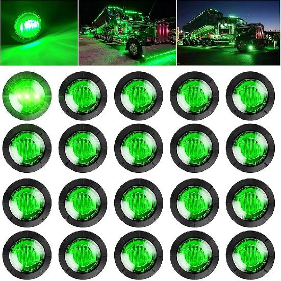 PSEQT 3/4 Inch Trailer Marker LED Lights, Side Clearance Indicators Tail Light Waterproof For Trailer Truck Car Bus Van Pickup RV Wrangler ATV UTV