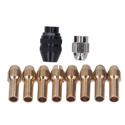 Drill Chuck Collet Set 132in To 18in Rotary Tool Keyless Chuck Adapter with 8 Sizes of Brass