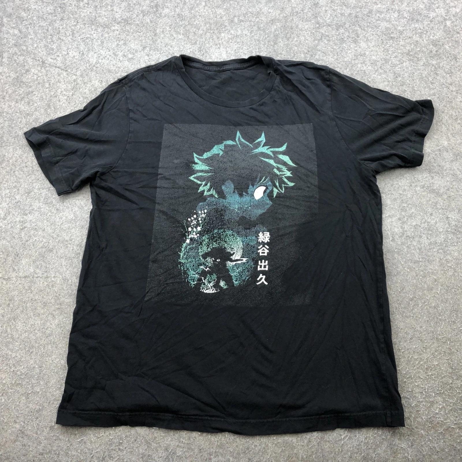 My Hero Academia Shirt Mens Large Black Izuku Midoriya Deku Anime Graphic Tee L