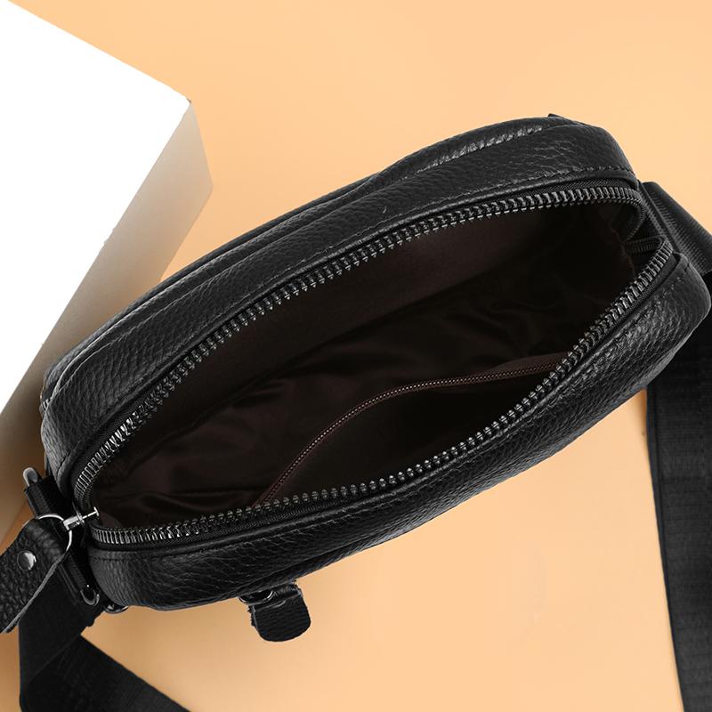 Men's Leather Shoulder & Cross - body Bag Multiple Zipper Pockets Business Casual Messenger Bag Lightweight & Versatile Day Bag