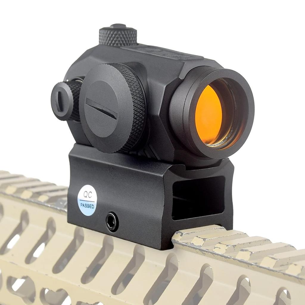 R5 1x20mm 2 MOA Red Dot Sight Reflex Riflescope Hunting Scope With Mount Riser 20mm Rail Co-Witness Holographic AR15
