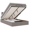 Exclusive House - Ottoman Bed with Mattress and LED Taupe 120x190 Cm Fabric