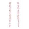Abnehmbare Zwei-Wege Süße Super Fee Zirkon Ohrringe zur Modifizierung der Gesichtsform und zur Zurschaustellung schlanker Zuckerwürfel Rosa Diamant Fransenohrringe.