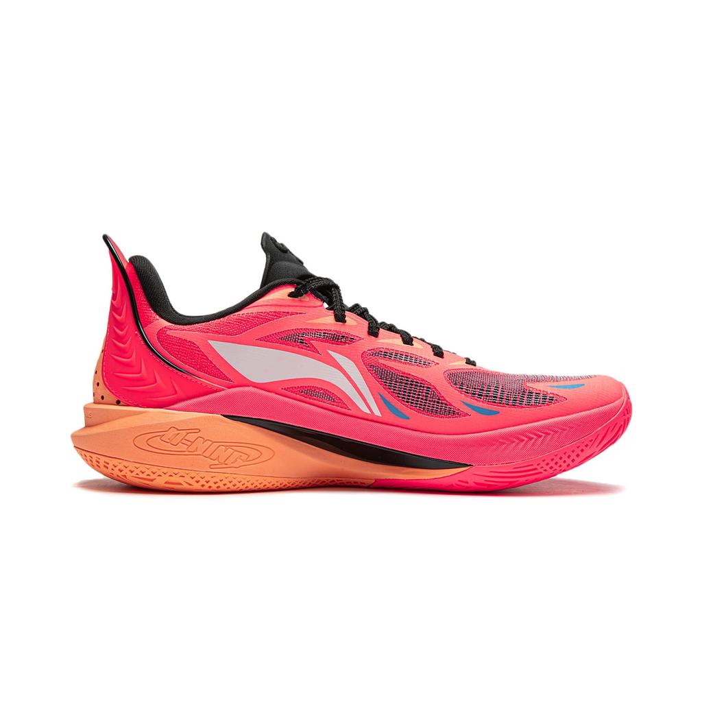 Li Ning Textile, TPU Cushioning Slip Resistant Abrasion Resistant Breathable High top Basketball Shoes Men's Red ABAU019-7