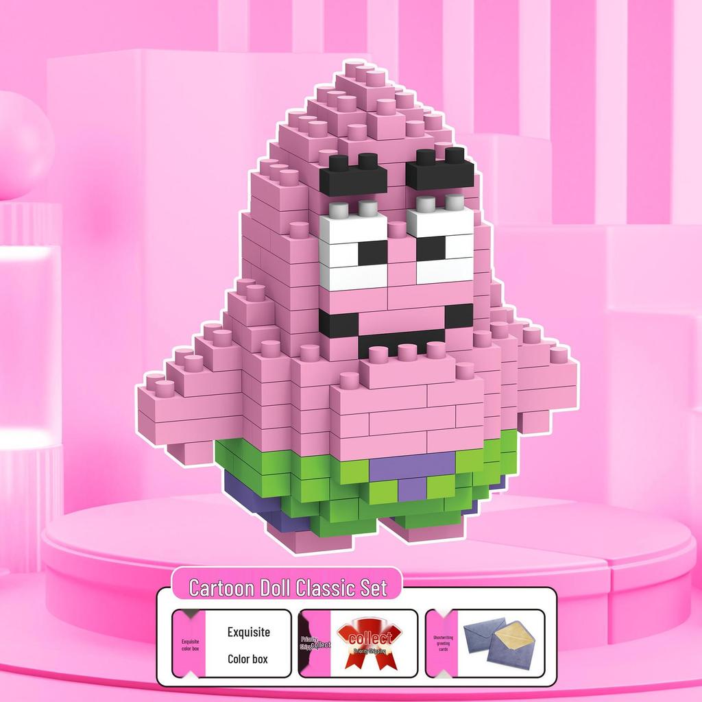 Figuras de Desenho Animado de Micro Partículas Compatíveis com LEGO - Brinquedo de Montagem Educacional para Crianças Caixa Surpresa Ornamentos