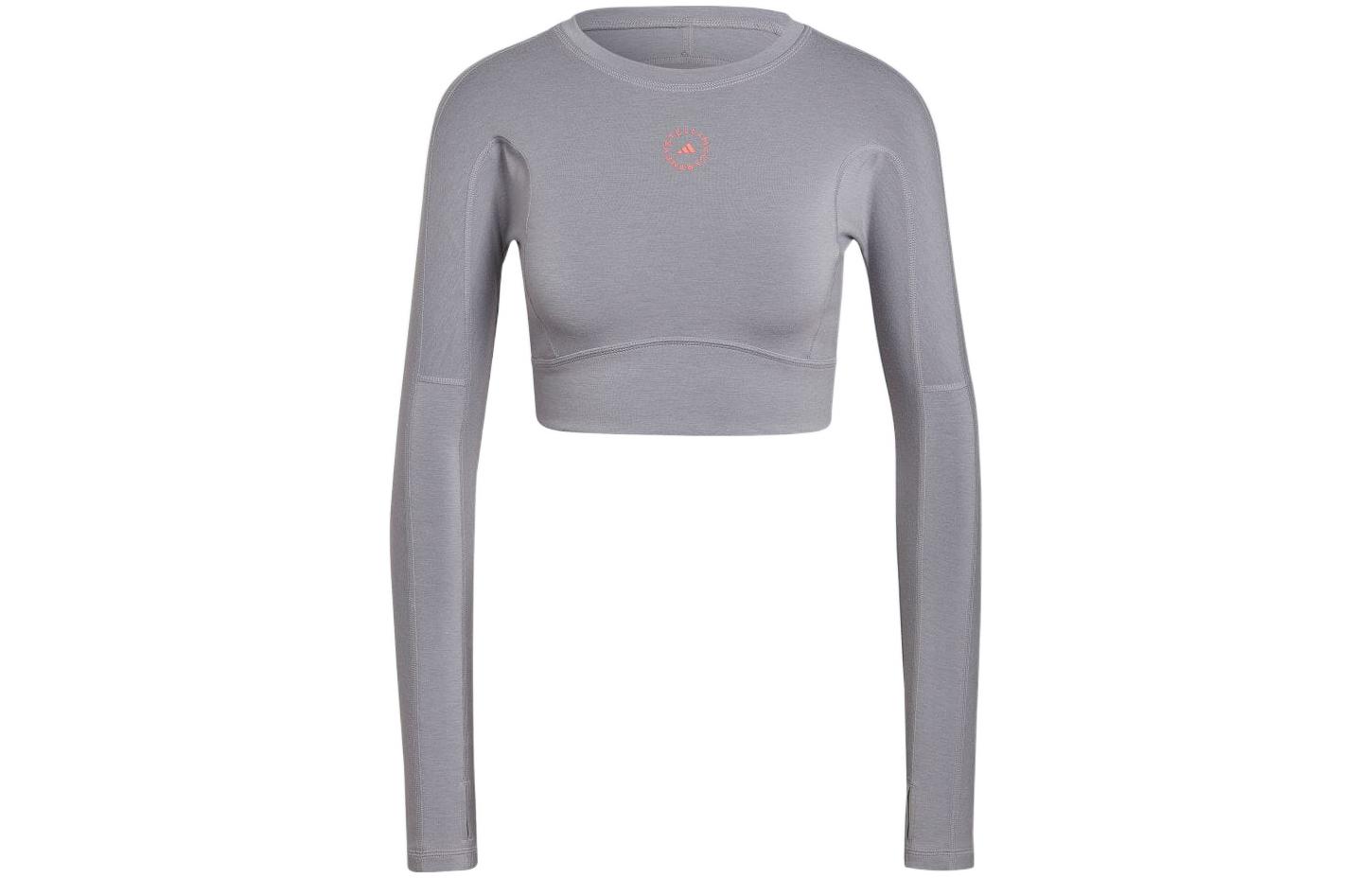 Adidas T Shirts Women s Gray Crew Neck Moderate Straight Fit HD9061 XS