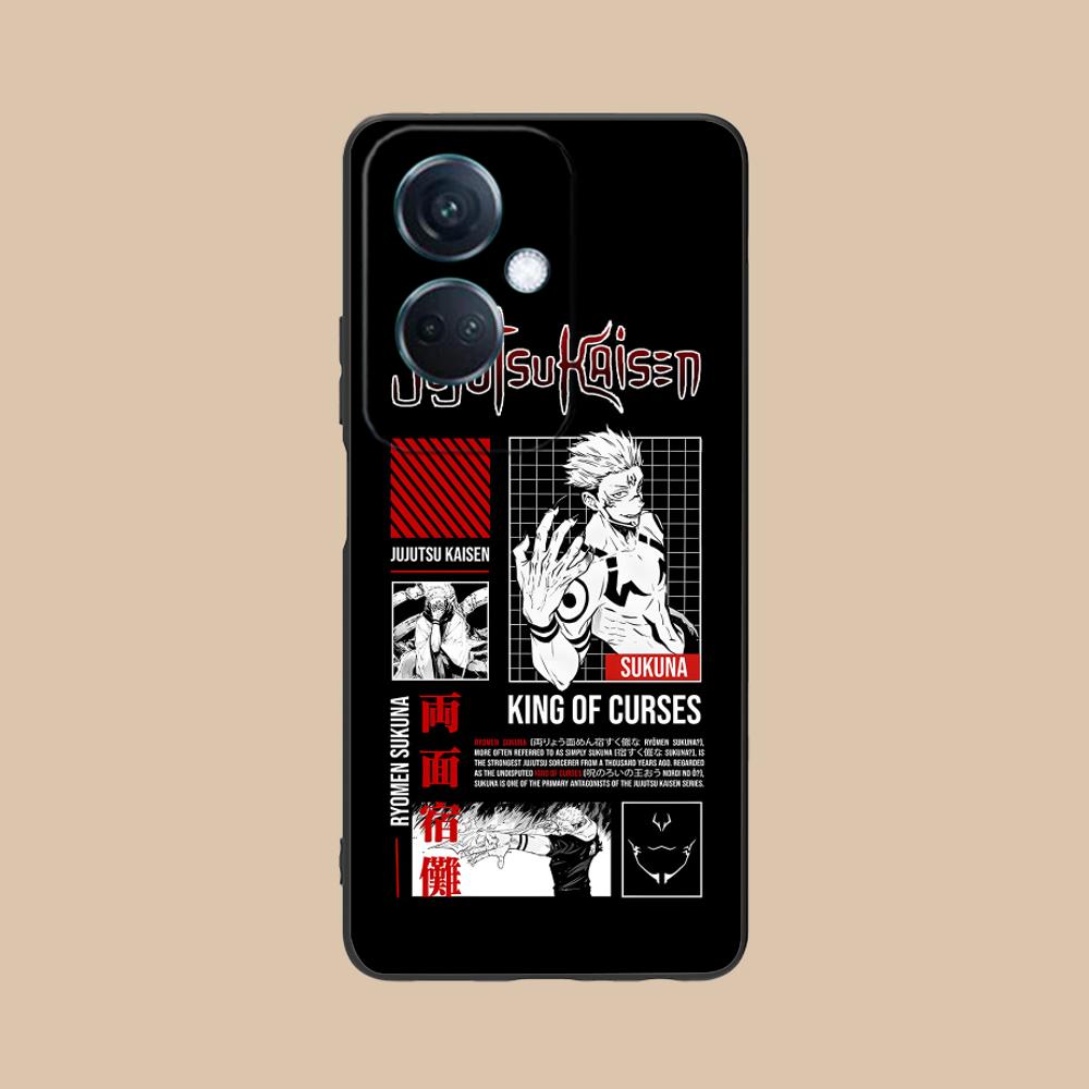 Jujutsu Kaisen Sukuna Mobile Phone Case for OPPO Reno 14 13 12 11 10 9 8 7 6 5 F T Pro 5G Colorful Printing Cover Cover Pretty