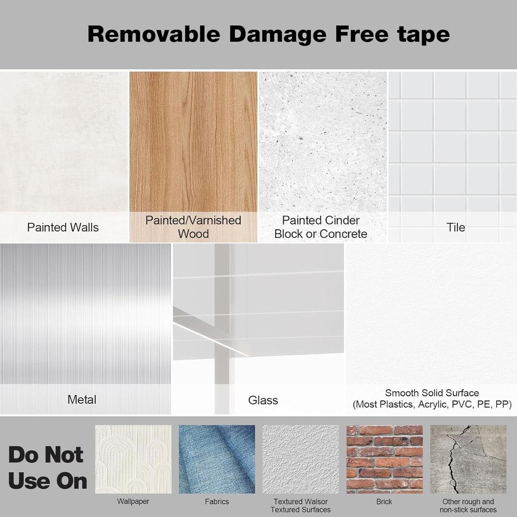 Super Strong White Double Sided Foam Tape Waterproof Adhesive Mounting Pad for Wall Fixing, Anti-Collision and small Items