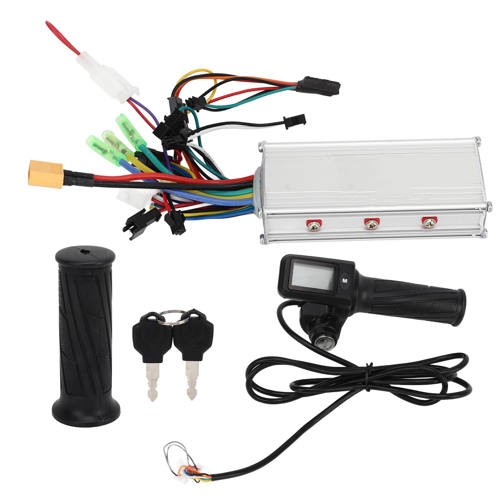Shoemst 36V 48V 500W Electric Scooter Controller 805 Full Twist Throttle Panel Set Electric Bike Conversion Kit