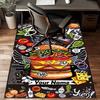 1PC Custom Name Delicious Burgers Poster Theme Floor Mat Ideal for Living Room, Game Rooms, Office, Bedroom, Floor Mat Playful Design