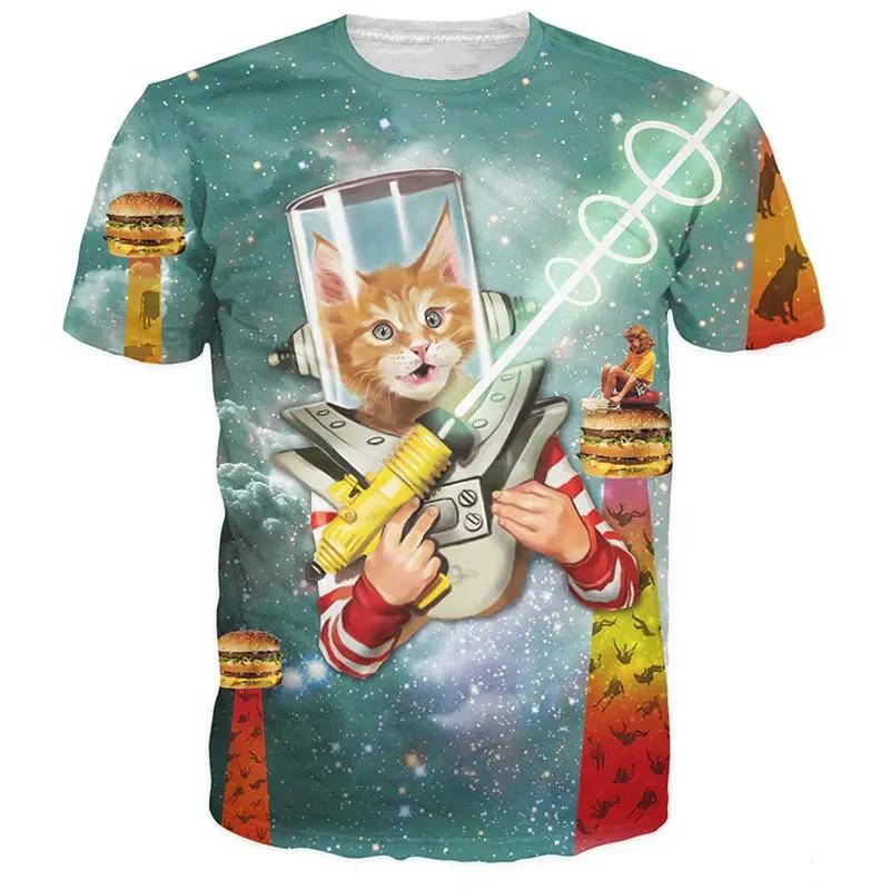 Animals Funny 3d Print Unisex Woman Cats T-shirts O-neck Short Sleeve Tees Fashion Casual Streetwear Harajuku T Shirt Kids Clothing