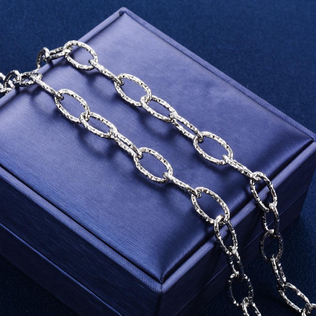5/8,5mm Schickes Glitzer Edelstahl Halsketten Gliederkette Oval geschnitten Halskette für Damen Herren Minimalistisch Goldfarbe Choker Metall Schmuck
