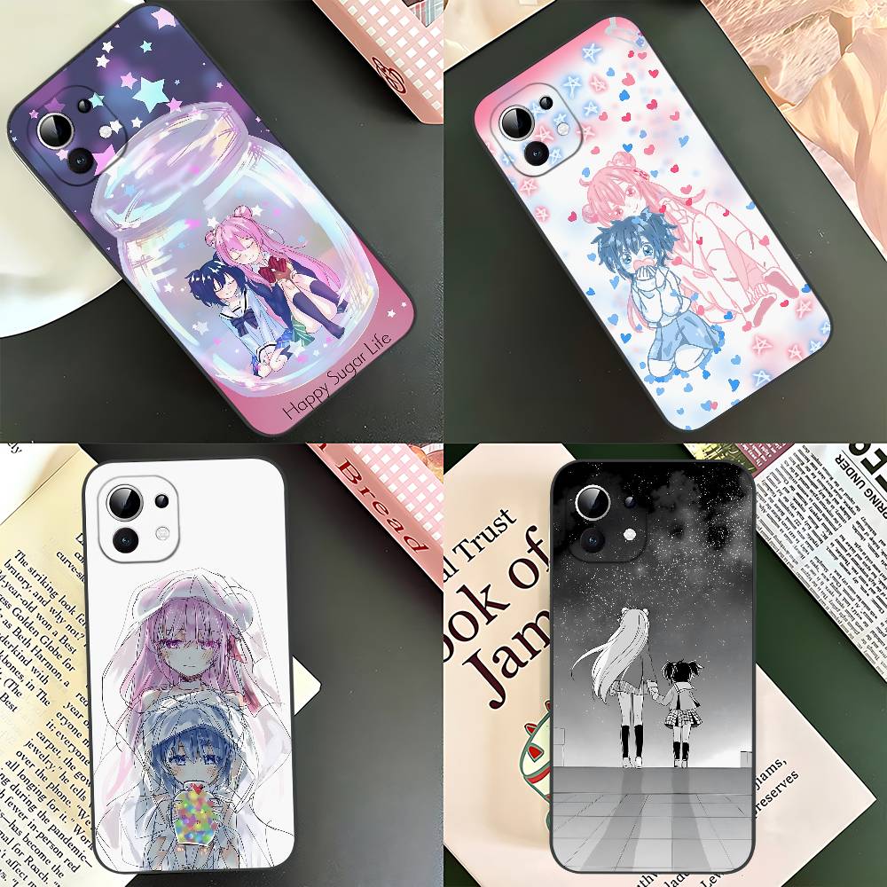 Happy Sugar Life Slim Black Shockproof Phone Case: Snug Fit For Xiaomi 12,11,12S Ultra & Redmi Note 11,10T,9,9A,8Pro,8T,5G