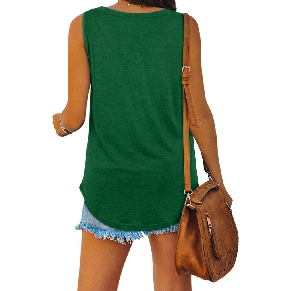 Women Plus Size Tank Tops V Neck Summer Tank Tops Loose Fit Sleeveless Tops