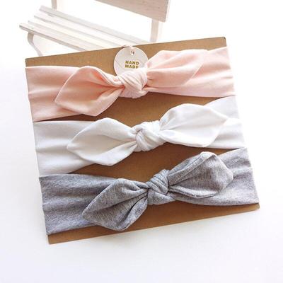 3Pcs Cute Rabbit Ear Baby Headband Bow Flower Elastic Hairband Baby Girls Headbands Children Turban Hair Accessories Set