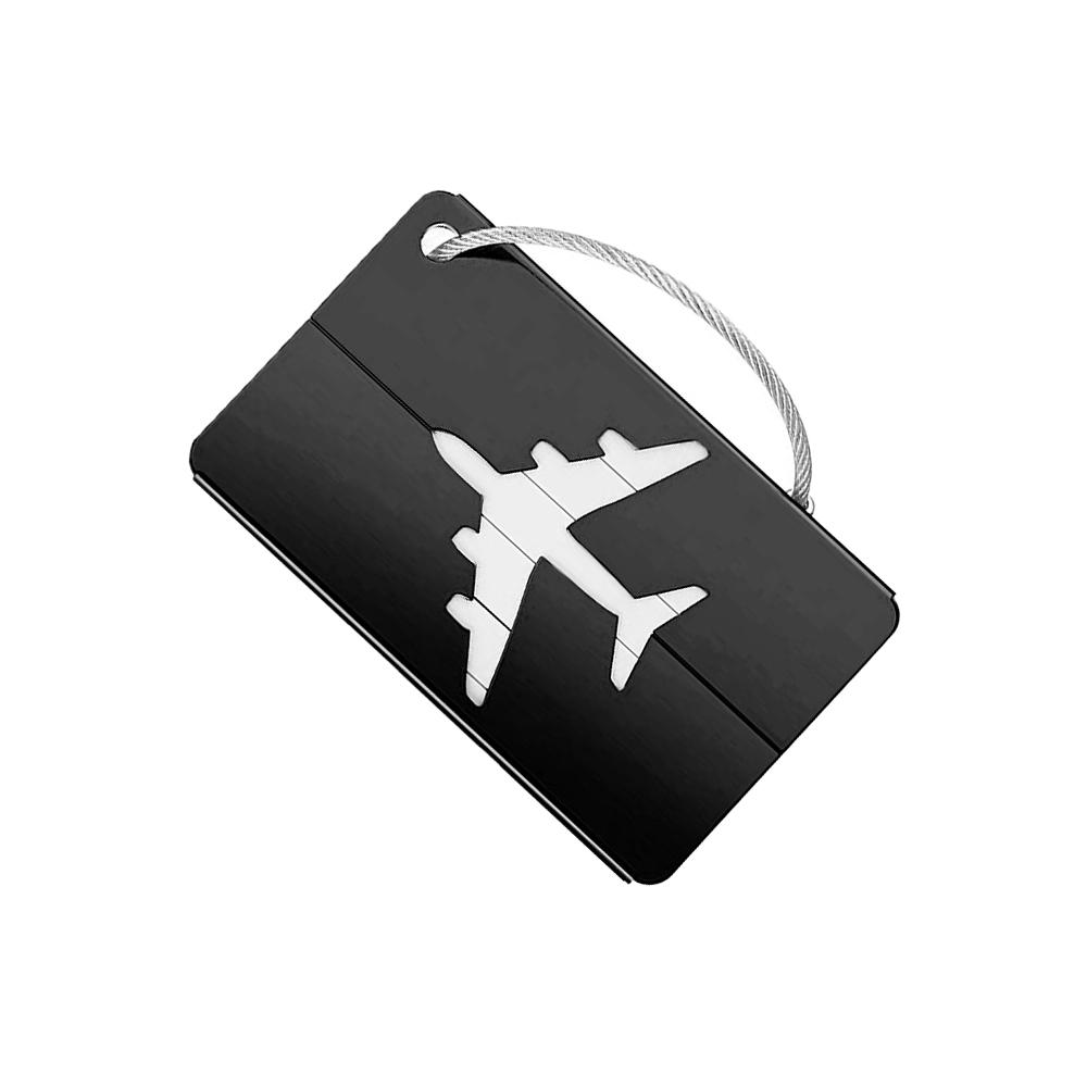 

Aluminum Alloy Travel Luggage Tag Hanging Tag Suitcase Tag Plane With Name ID Cards Anti-lost Solid Color Travel Accessories.zmt чёрный