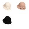 French Style Women Fisherman Hat Keep Warm Woolen Bucket Hat Fashion Bow Topper Hat  Girl