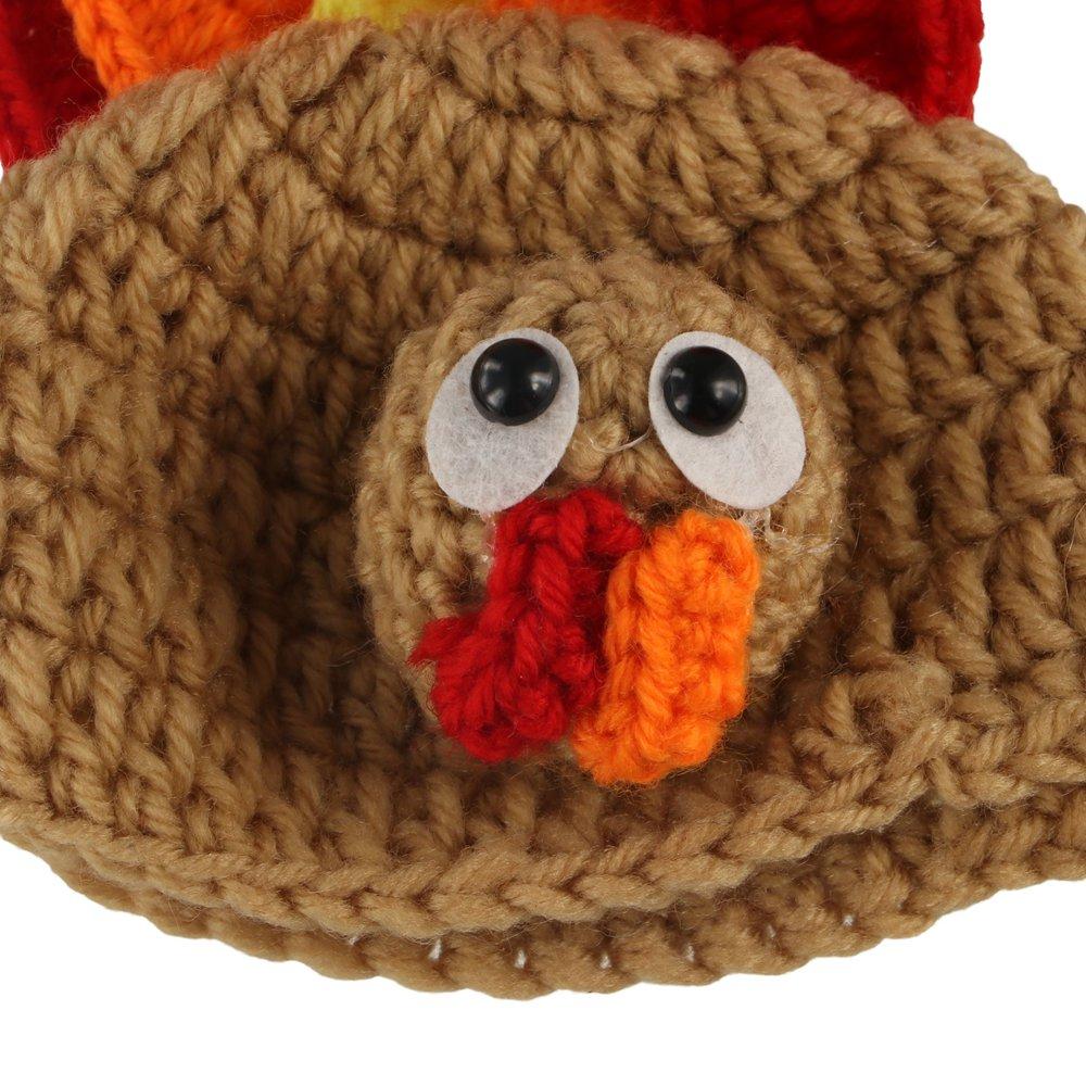 Elastic Cat Turkey Hat Cartoon Cat Cosplay Headwear Cute Pet Knitted Hat  For Cats Puppy