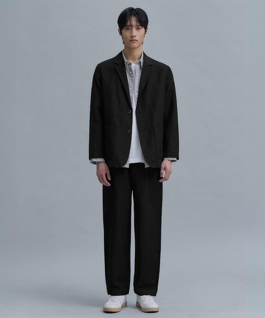 SHIFT.G Wool Linen Editor Setup Pants Black
