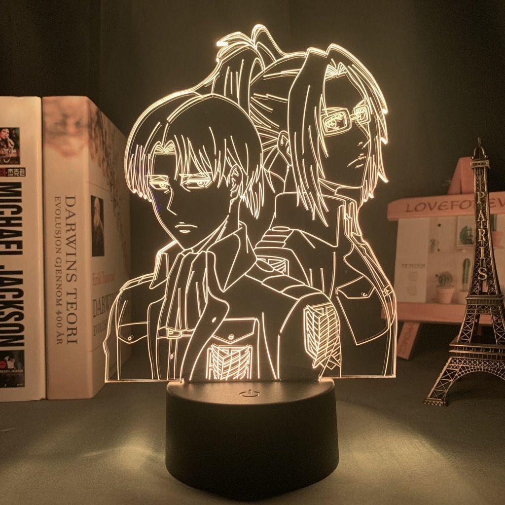 Attack On Titan Levi Mikasa Eren USB 7 Colors LED Night Light