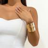 Salircon Gothic Asymmetric Wide Cuff Open Bracelet Punk Aesthetics Adjustable Bracelet Women's Fashion Statement Party Jewelry