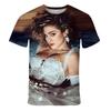 Summer Fashion Trend Personalized Singer Madonna 3D Printed Printed Printed Pattern Casual and Comfortable T-shirt