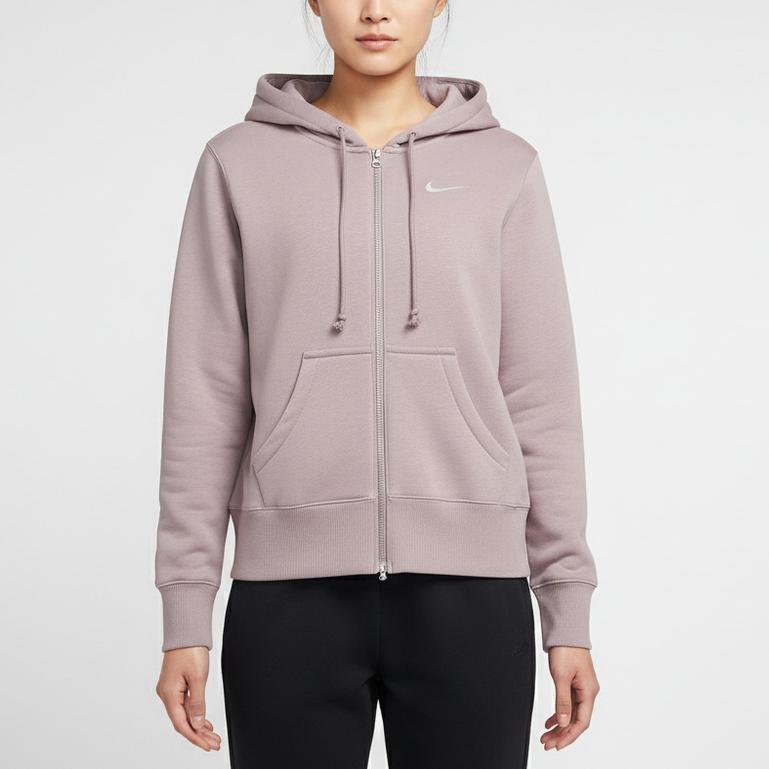 Nike Knitted Zip-Up Hooded Long Sleeve Sweatshirt Women Tops HJ0996226