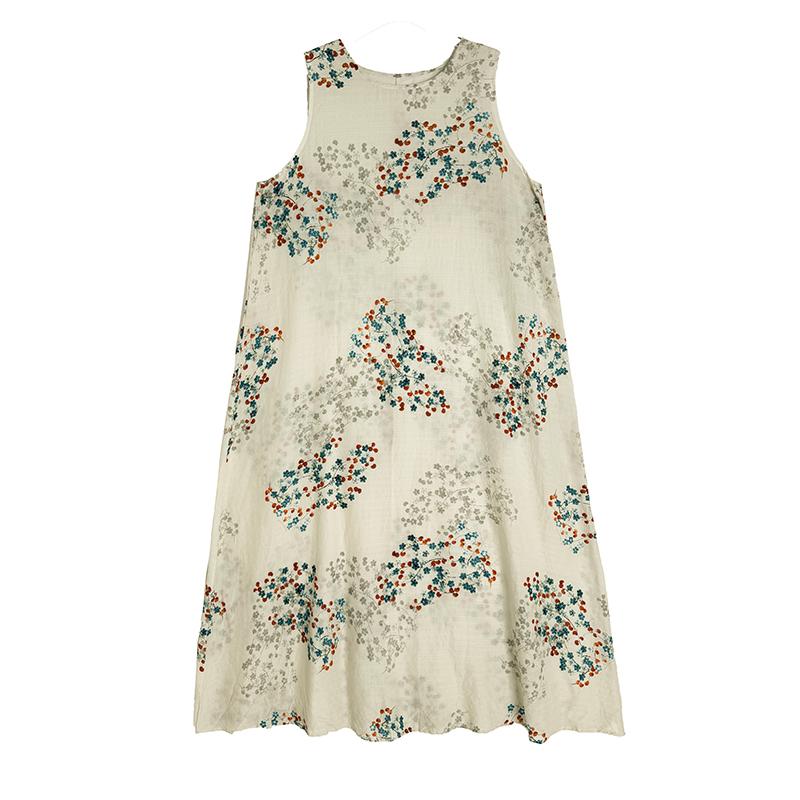 DIMANAF New 2026 Women Plus Size Summer Beach Lady Long Dress Vest Sleeveless Maxi Floral Print Sundress Loose Oversize Clothing